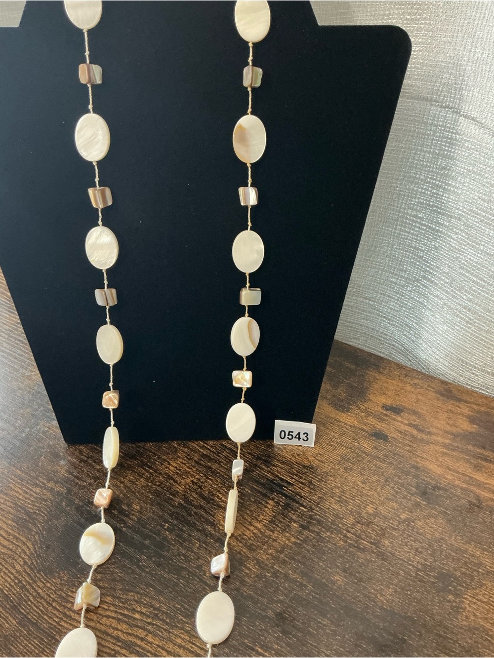 Classic Cream Mother-of-Pearl Long Station Necklace - Women Jewelry